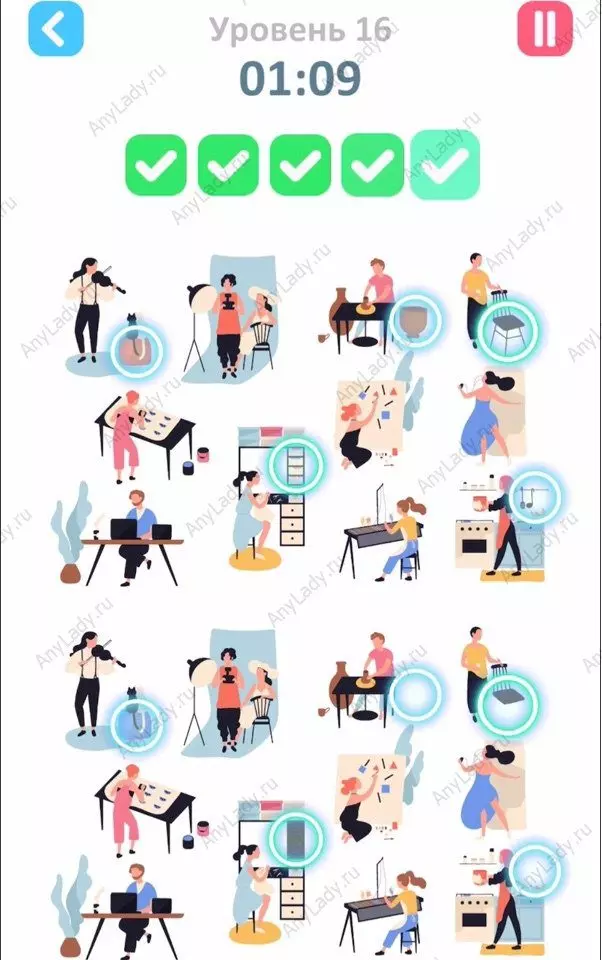 16 уровень Tap Tap Differences Ответ