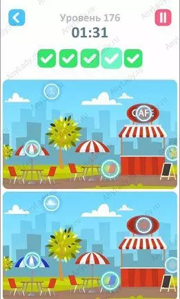176 уровень Tap Tap Differences Ответ