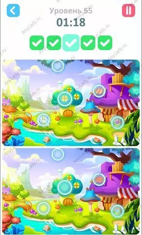 55 уровень Tap Tap Differences Ответ