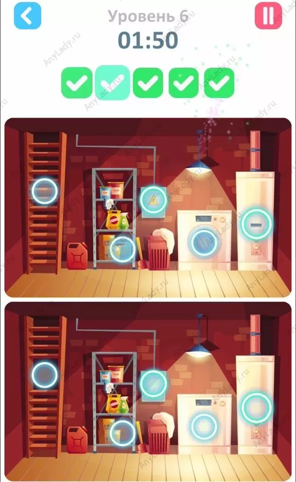 6 уровень Tap Tap Differences Ответ