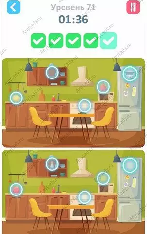 71 уровень Tap Tap Differences Ответ