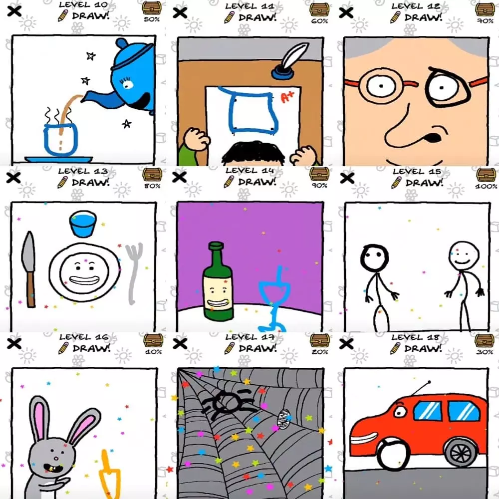 Ответы к игре Just Draw — Drawing Puzzles (Все уровни)